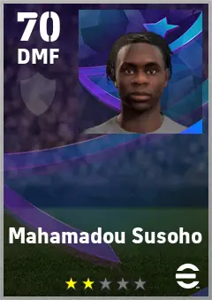 Mahamadou Susoho eFootball 2026 player card — 70 OVR DMF