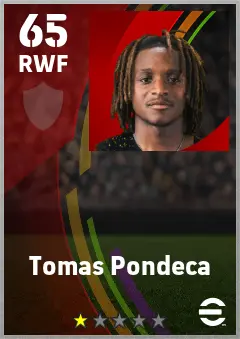 Tomas Pondeca eFootball 2026 player card — 65 OVR RWF