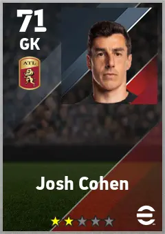 Josh Cohen eFootball 2026 player card — 71 OVR GK