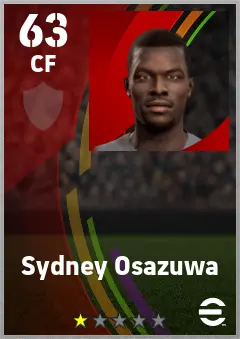 Sydney Osazuwa eFootball 2026 player card — 63 OVR CF