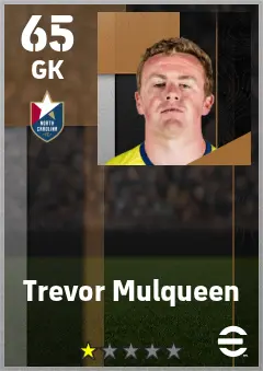 Trevor Mulqueen eFootball 2026 player card — 65 OVR GK