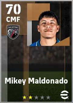 Mikey Maldonado eFootball 2026 player card — 70 OVR CMF