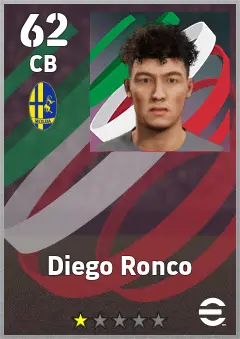 Diego Ronco eFootball 2026 player card, 62 OVR CB
