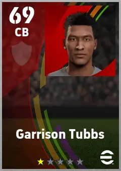 Garrison Tubbs eFootball 2026 player card — 69 OVR CB
