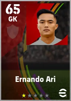 Ernando Ari eFootball 2026 player card — 65 OVR GK