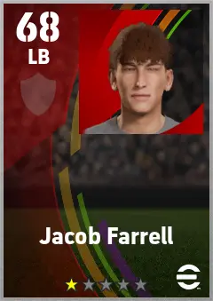 Jacob Farrell eFootball 2026 player card — 68 OVR LB