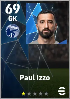 Paul Izzo eFootball 2026 player card — 69 OVR GK