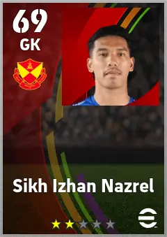Sikh Izhan Nazrel eFootball 2026 player card — 69 OVR GK