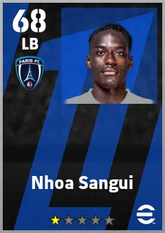 Nhoa Sangui eFootball 2026 player card — 68 OVR LB