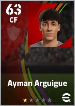 Ayman Arguigue eFootball 2026 player card — 63 OVR CF