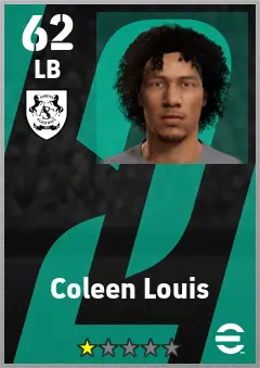 Coleen Louis eFootball 2026 player card — 62 OVR LB