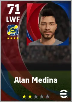 Alan Medina eFootball 2026 player card — 71 OVR LWF