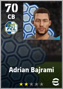 Adrian Bajrami eFootball 2026 player card — 70 OVR CB