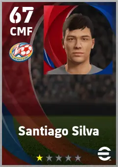 Santiago Silva eFootball 2026 player card — 67 OVR CMF