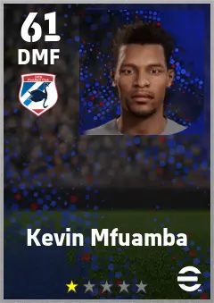 Kevin Mfuamba eFootball 2026 player card — 61 OVR DMF