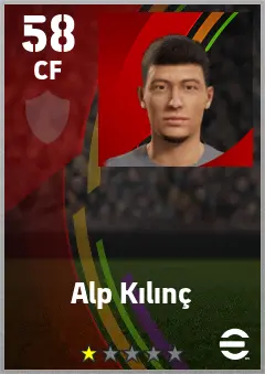 Alp Kilinc eFootball 2026 player card — 58 OVR CF