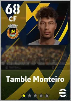 Tamble Monteiro eFootball 2026 player card — 68 OVR CF