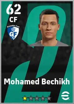 Mohamed Bechikh eFootball 2026 player card — 62 OVR CF