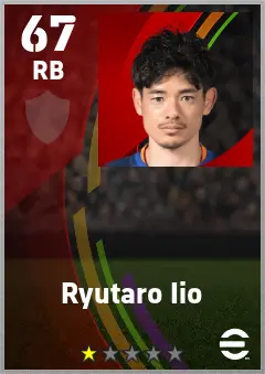 Ryutaro Iio eFootball 2026 player card — 67 OVR RB