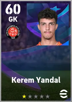 Kerem Yandal eFootball 2026 player card — 60 OVR GK