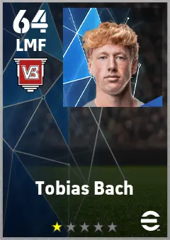 Tobias Bach eFootball 2026 player card — 64 OVR LMF