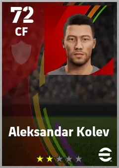Aleksandar Kolev eFootball 2026 player card — 72 OVR CF