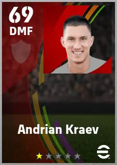 Andrian Kraev eFootball 2026 player card — 69 OVR DMF