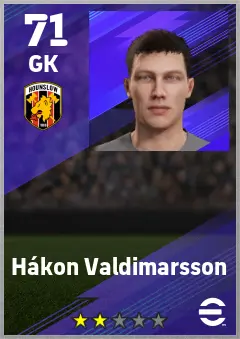Hakon Valdimarsson eFootball 2026 player card — 71 OVR GK