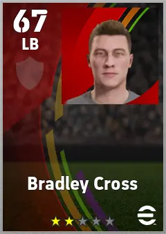 Bradley Cross eFootball 2026 player card — 67 OVR LB