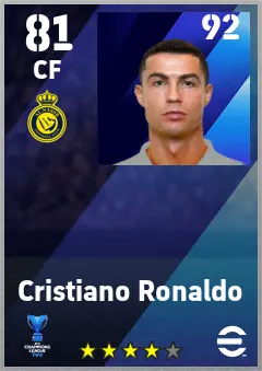 Cristiano Ronaldo eFootball 2026 player card — 81 OVR CF