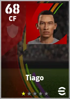 Tiago eFootball 2026 player card — 68 OVR CF