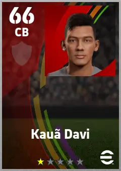 Kaua Davi eFootball 2026 player card — 66 OVR CB
