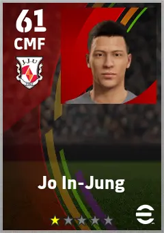 Jo In-Jung eFootball 2026 player card — 61 OVR CMF