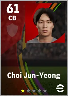 Choi Jun-Yeong eFootball 2026 player card — 61 OVR CB