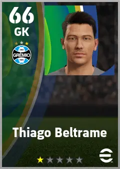 Thiago Beltrame eFootball 2026 player card — 66 OVR GK
