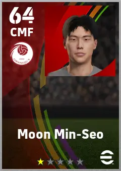 Moon Min-Seo eFootball 2026 player card — 64 OVR CMF