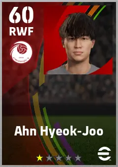Ahn Hyeok-Joo eFootball 2026 player card — 60 OVR RWF