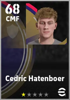 Cedric Hatenboer eFootball 2026 player card — 68 OVR CMF