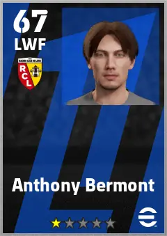 Anthony Bermont eFootball 2026 player card — 67 OVR LWF
