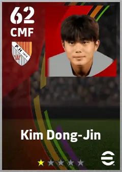 Kim Dong-Jin eFootball 2026 player card — 62 OVR CMF