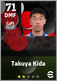 Takuya Kida eFootball 2026 player card — 71 OVR DMF