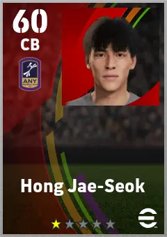 Hong Jae-Seok eFootball 2026 player card — 60 OVR CB