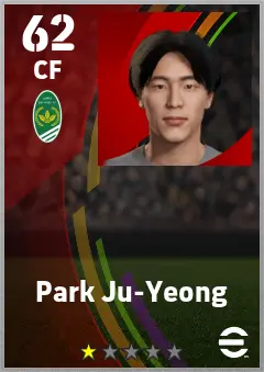 Park Ju-Yeong eFootball 2026 player card — 62 OVR CF