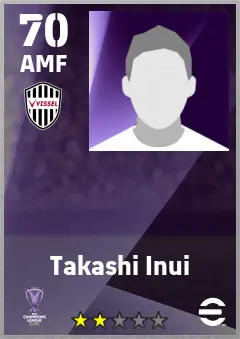 Takashi Inui eFootball 2026 player card — 70 OVR AMF
