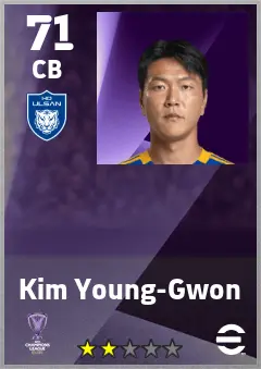 Kim Young-Gwon eFootball 2026 player card — 71 OVR CB