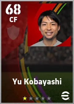 Yu Kobayashi eFootball 2026 player card — 67 OVR CF