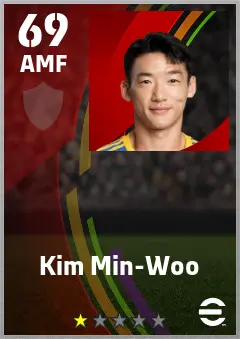 Kim Min-Woo eFootball 2026 player card — 69 OVR AMF