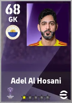 Adel Al Hosani eFootball 2026 player card — 68 OVR GK