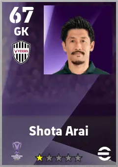 Shota Arai eFootball 2026 player card — 67 OVR GK