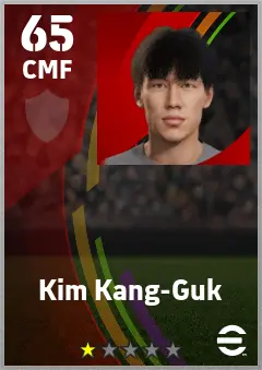 Kim Kang-Guk eFootball 2026 player card — 65 OVR CMF